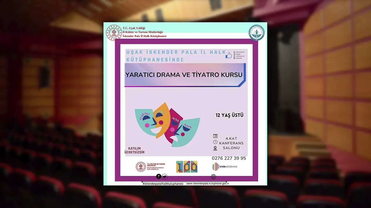 Uşaklı Tiyatro Meraklıları, Ücretsiz Tiyatro Kursu! Başvurular Başladı..