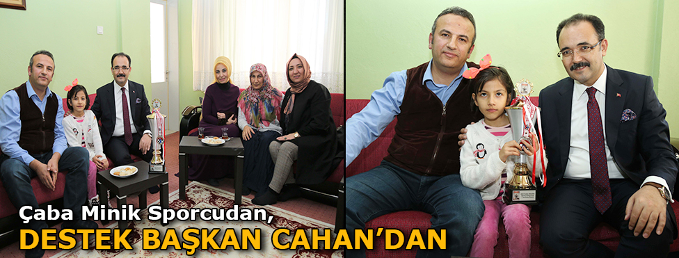 Çaba Minik Sporcudan, Destek Başkan Cahan’dan