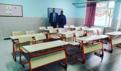 Kökez Köyü'nde Şehit Ruhi Çetin Ortaokulu'na Büyük Destek: Sıralar Yenilendi