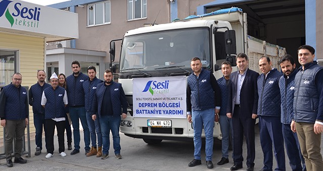 SESLİ TEKSTİL’DEN DEPREMZEDELERE BİR KAMYON BATTANİYE