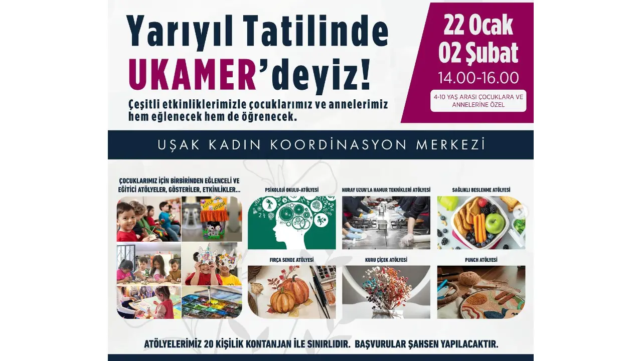 UKAMER, Anneler ve Çocukları İçin Dolu Dolu Bir Yarıyıl Tatili Etkinliği Düzenliyor