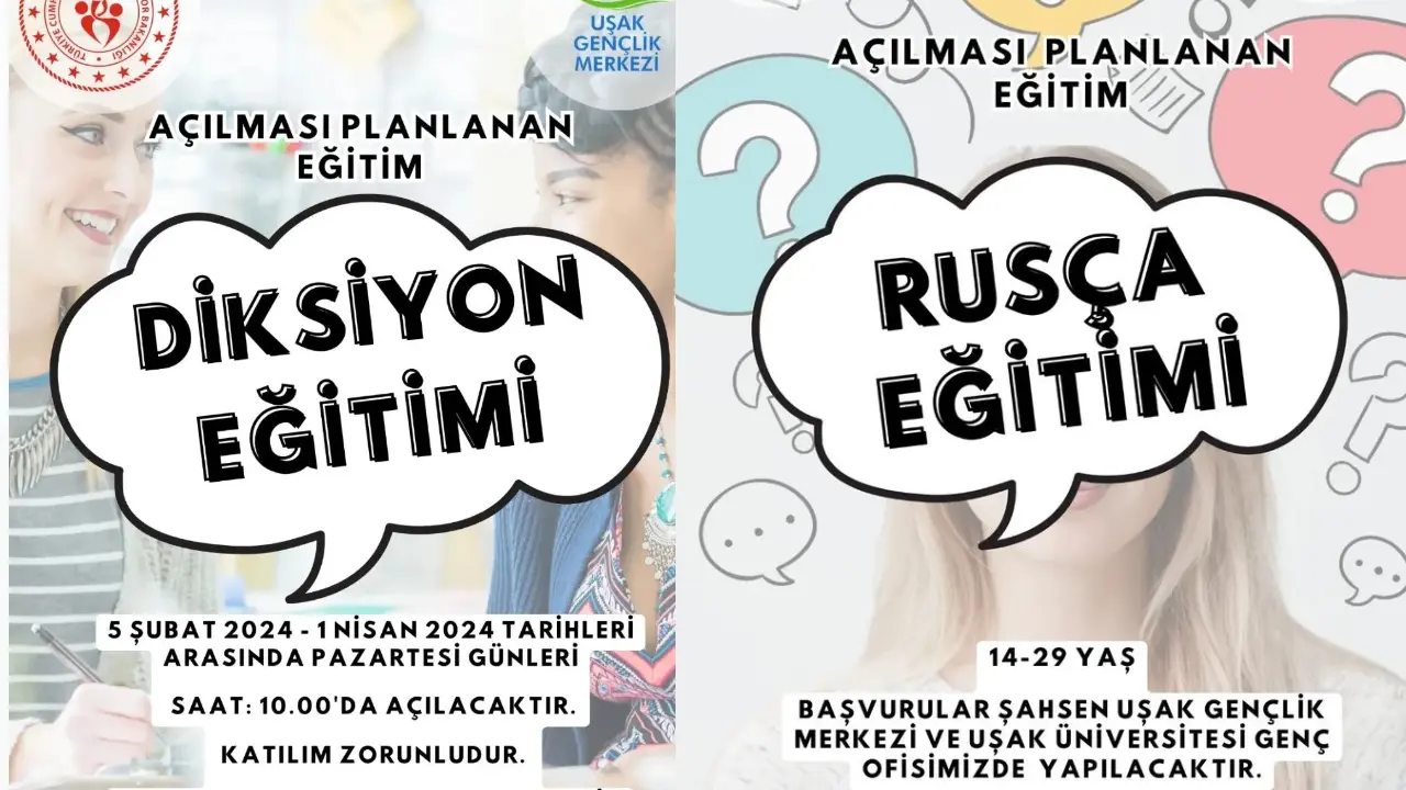 Uşak Gençlik Merkezinde Yeni̇ Eğitimler  Başlıyor..