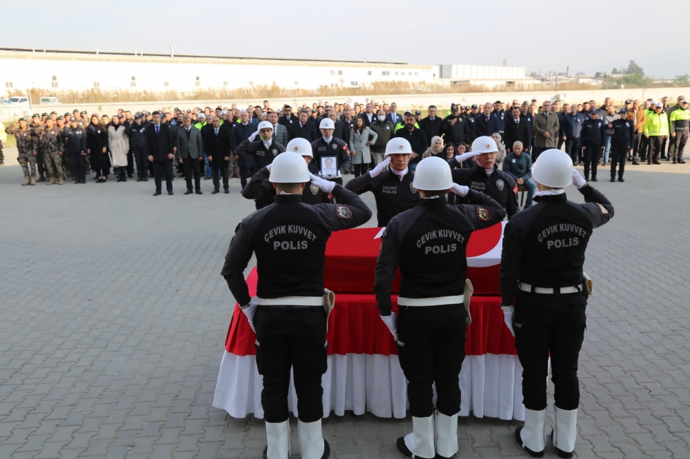 Aydın'da vefat eden polis memuru için tören düzenlendi