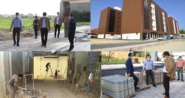 BAŞKAN ÇAKIN YENİ HİZMET BİNASINDAKİ VE NURİ ŞEKER CADDESİNDEKİ ÇALIŞMALARI İNCELEDİ