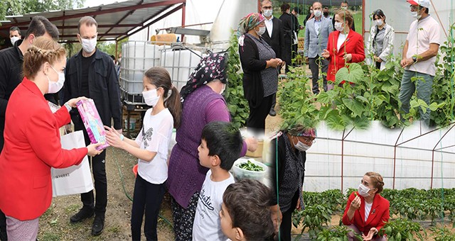 VALİ FUNDA KOCABIYIK, SERADA ÜRETİM YAPAN AİLEYİ ZİYARET ETTİ