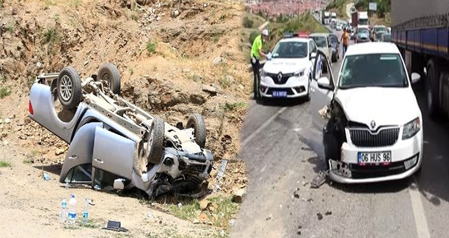 UŞAK- KULA YOLUNDA 500 METRE ARA İLE İKİ AYRI KAZA: 4 YARALI