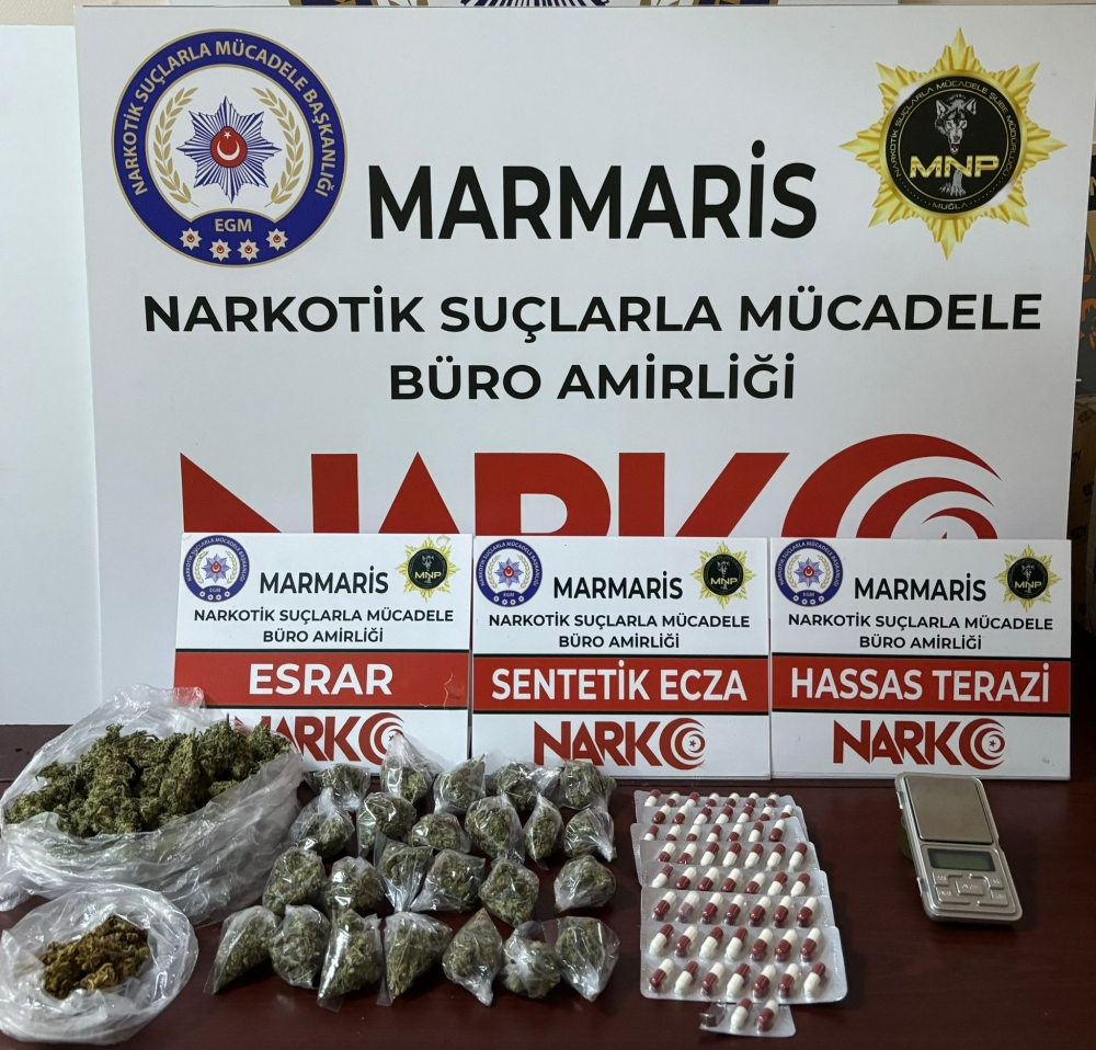Marmaris'te atıl motosiklete uyuşturucu saklayan zanlı tutuklandı