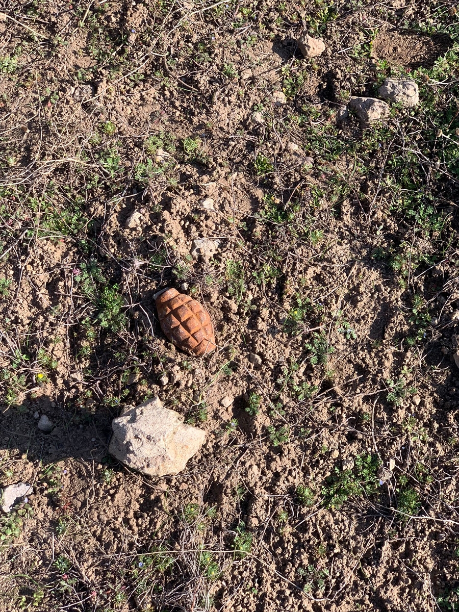 Afyonkarahisar'da tarlada bulunan el bombası imha edildi