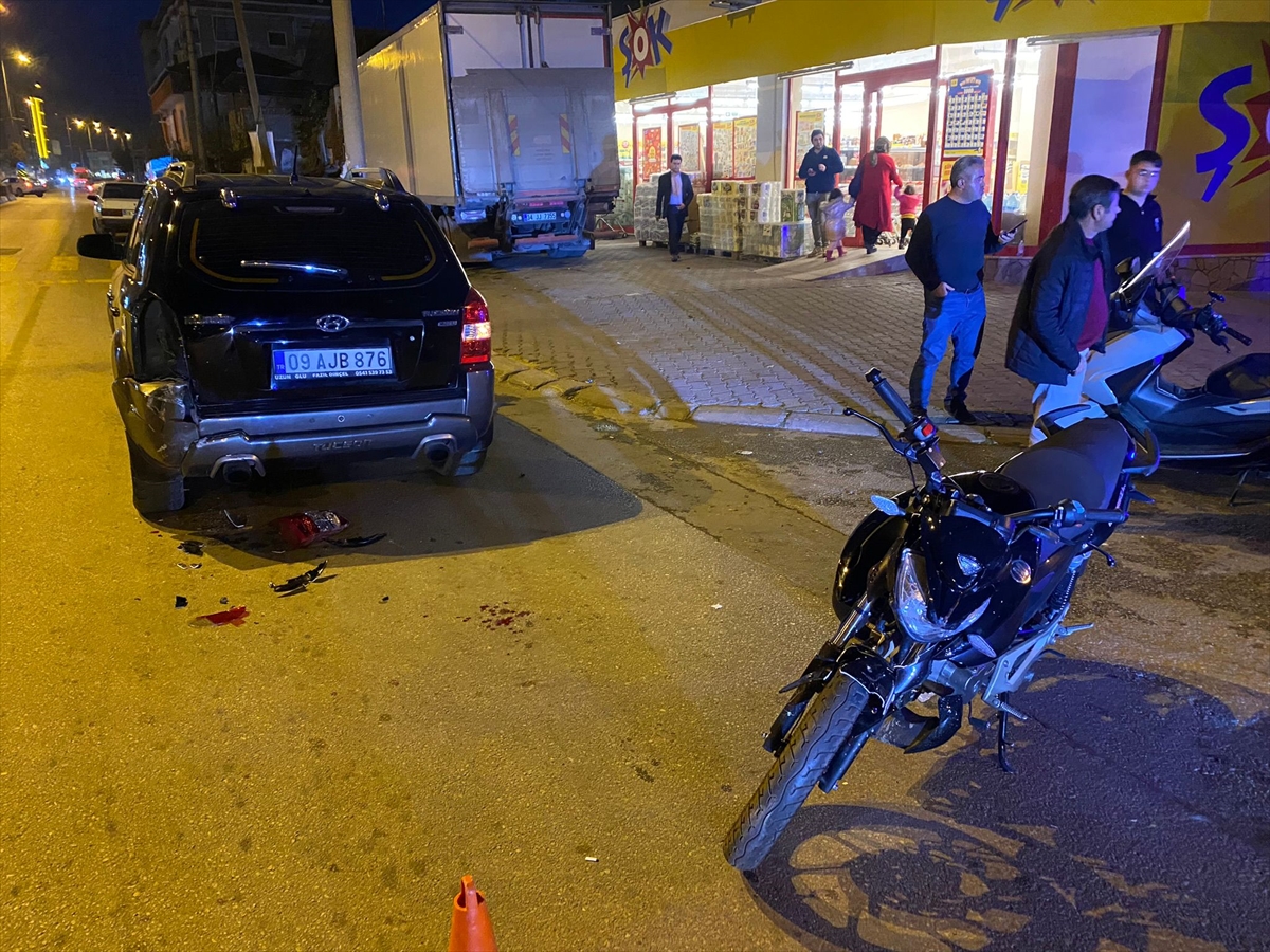 Nazilli'de cipe çarpan motosikletin sürücüsü yaralandı