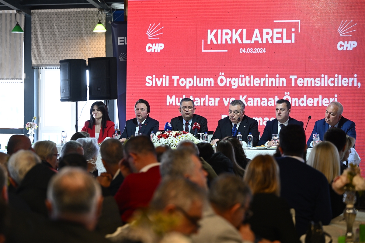 CHP Genel Başkanı Özel, Kırklareli'nde konuştu