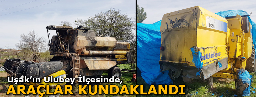 Uşak’ın Ulubey İlçesinde Araçlar Kundaklandı