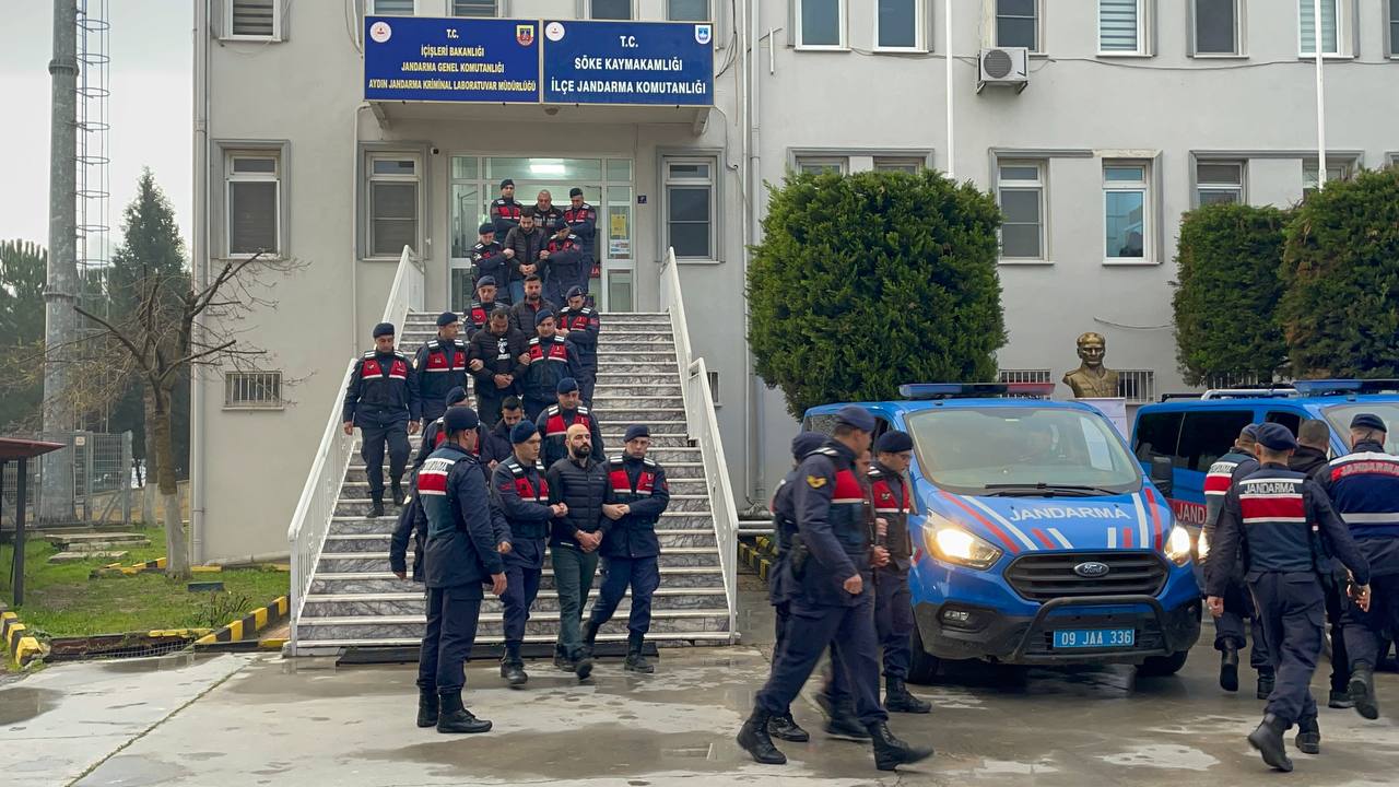 Aydın'da "Mahzen-5" operasyonunda yakalanan 6 şüpheli tutuklandı