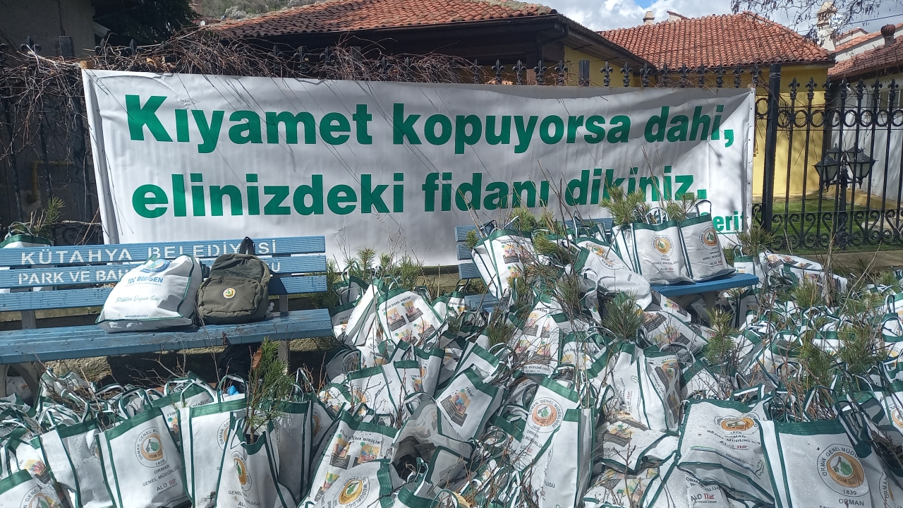 Kütahya’da vatandaşlara ücretsiz fidan dağıtıldı