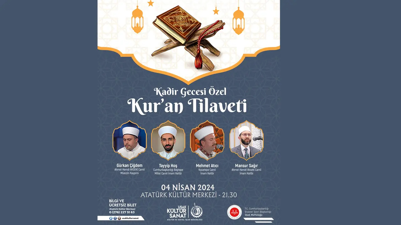 Uşak’ta Kadir Gecesi Özel Program