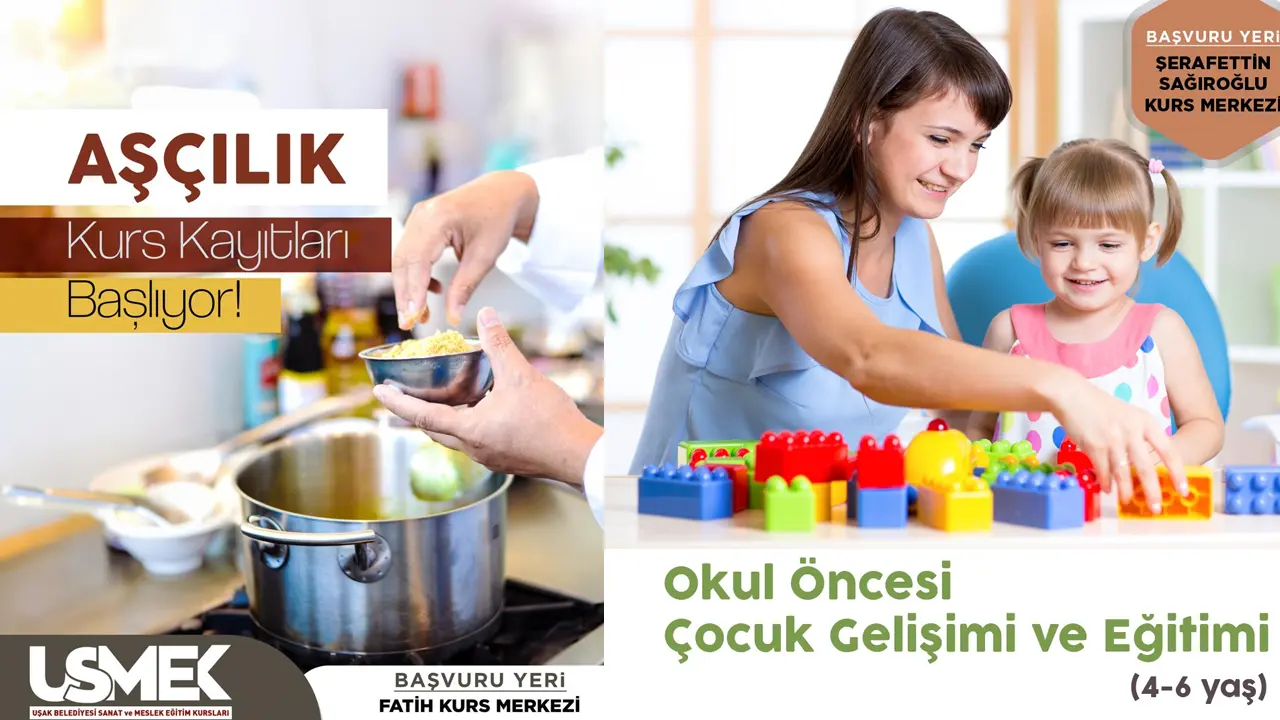 Uşak Belediyesinden Çocuk Gelişimi Ve Aşçılık Kursu