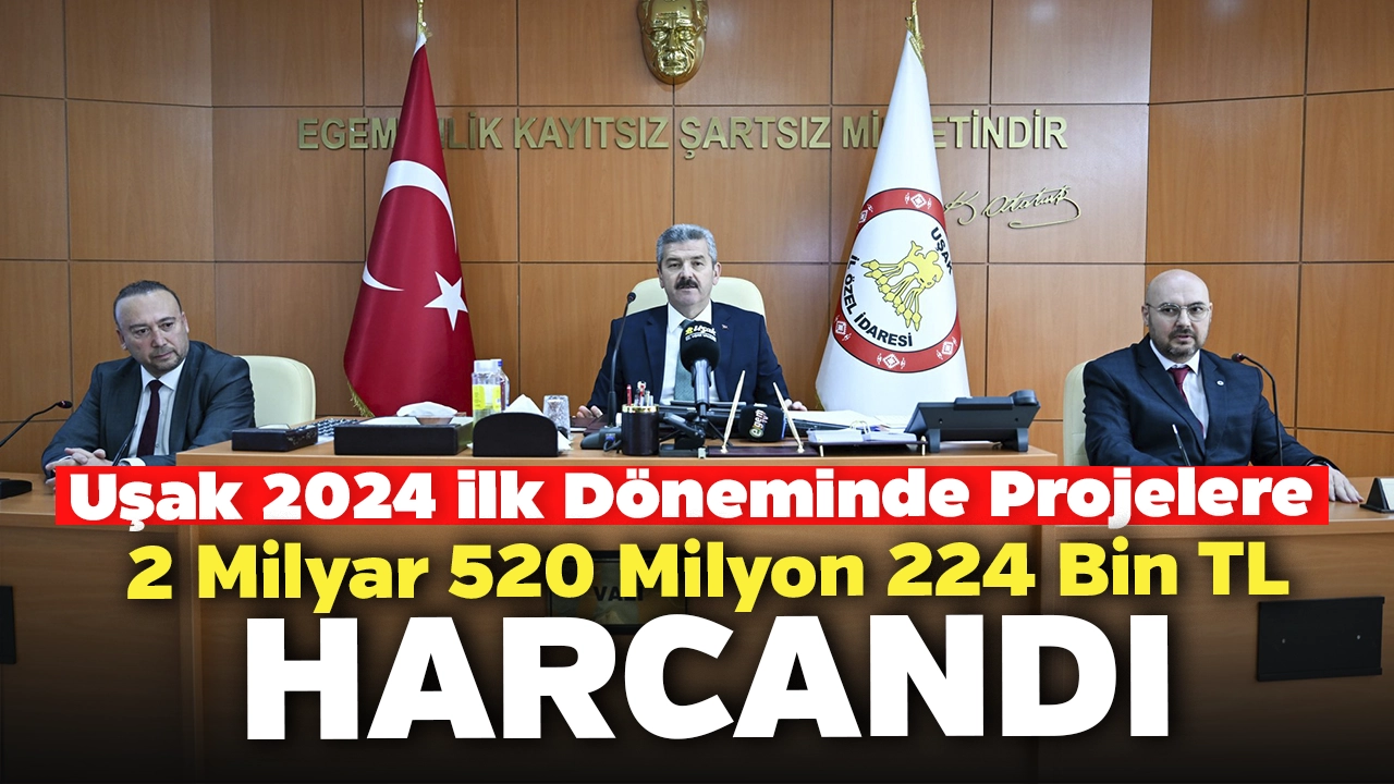 Uşak 2024 İlk Döneminde Projelere 2 milyar 520 milyon 274 bin TL Harcandı