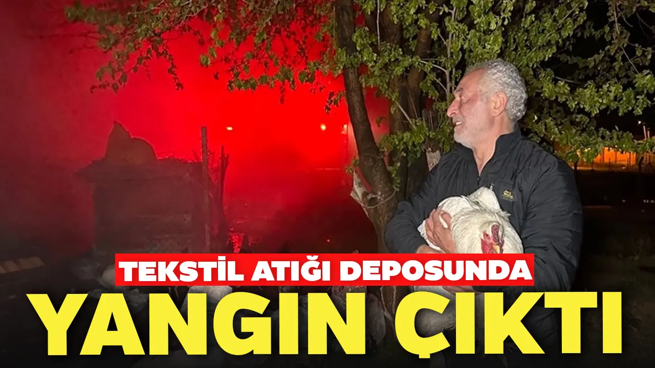 Uşak'ta Tekstil Atığı Deposunda Yangın Çıktı