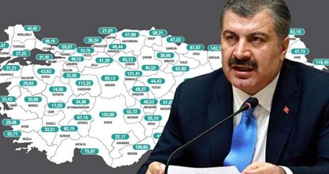 SON BİR HAFTADA VAKA SAYISININ EN ÇOK ARTTIĞI İLLER SİİRT, DİYARBAKIR, AĞRI, BİTLİS VE GİRESUN OLDU