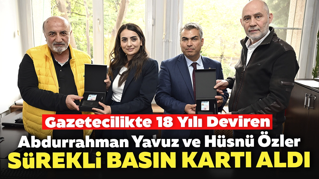 Uşak'ta Gazetecilikte 18 Yılı Deviren Abdurrahman Yavuz ve Hüsnü Özler Sürekli Basın Kartı Aldı..!