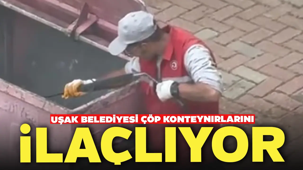 Uşak Belediyesi Çöp Konteynırlarını İlaçlıyor