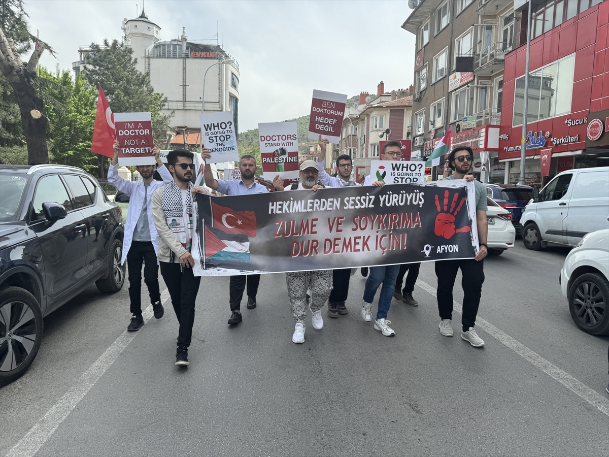 Afyonkarahisar'da Gazze'ye destek için "sessiz yürüyüş" yapıldı