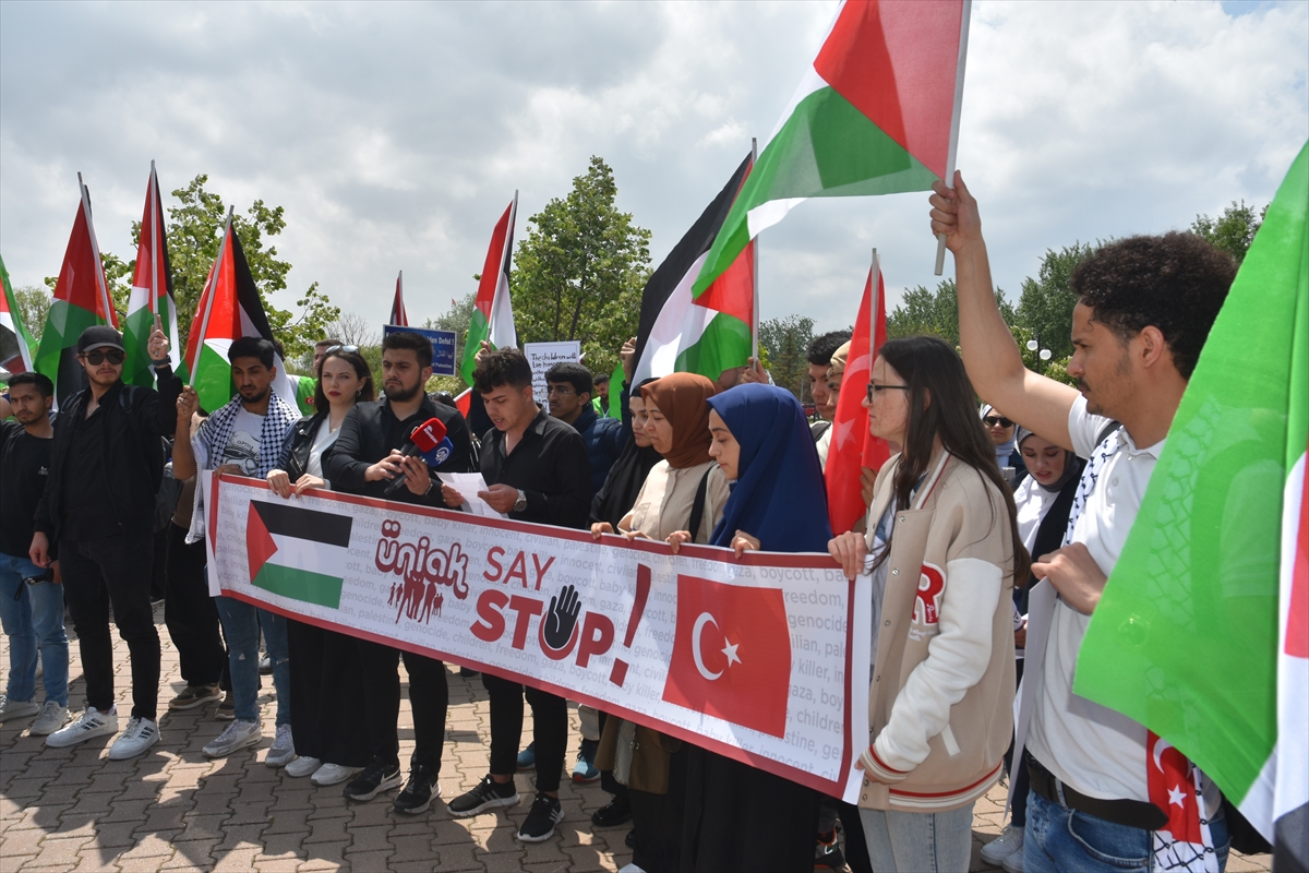 Afyonkarahisar'da İsrail'in Gazze'ye yönelik saldırıları protesto edildi