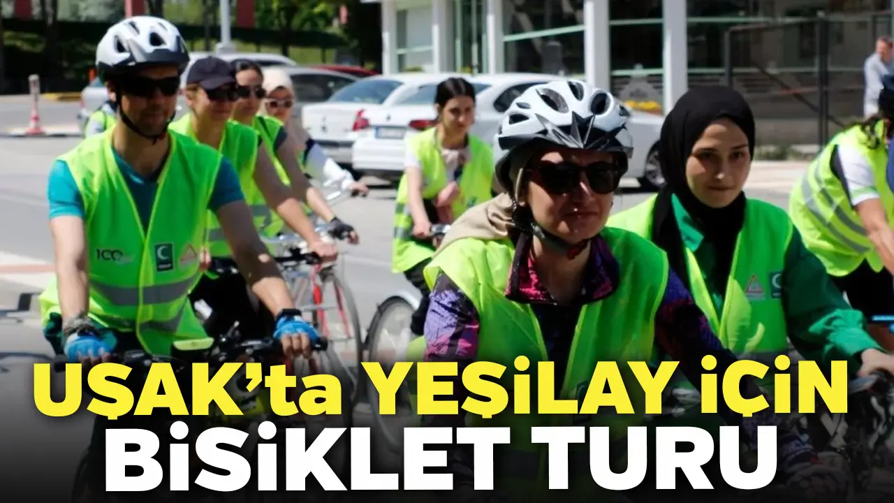 Uşak’ta Yeşilay İçin Bisiklet Turu