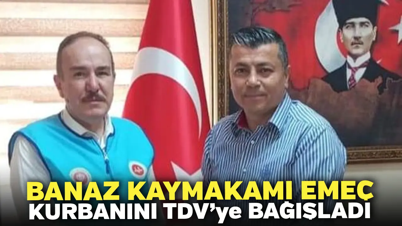 Banaz Kaymakamı Emeç Kurbanını TDV’ye Bağışladı