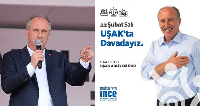 Muharrem İnce Uşak’a Geliyor