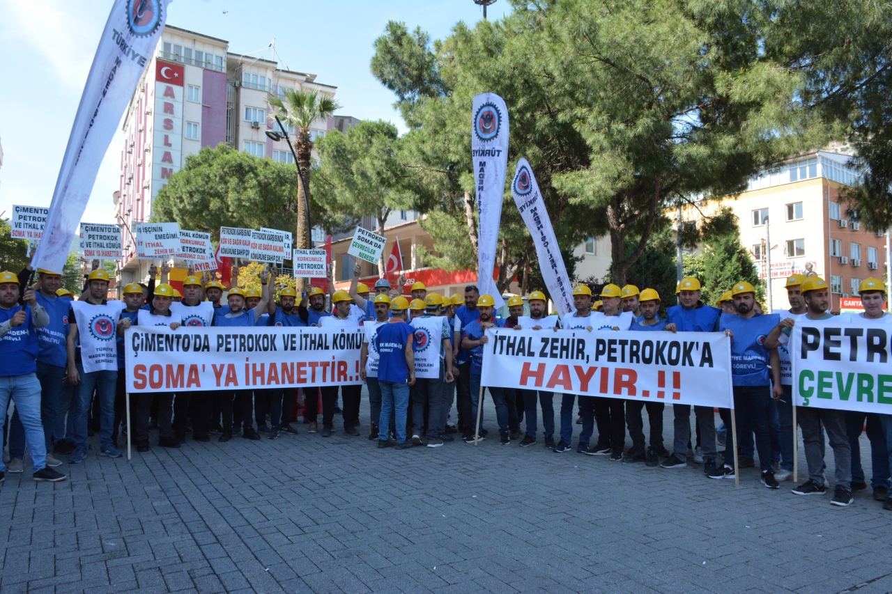 Manisa Soma'da madenciler, yerli üretimin desteklenmesini istedi