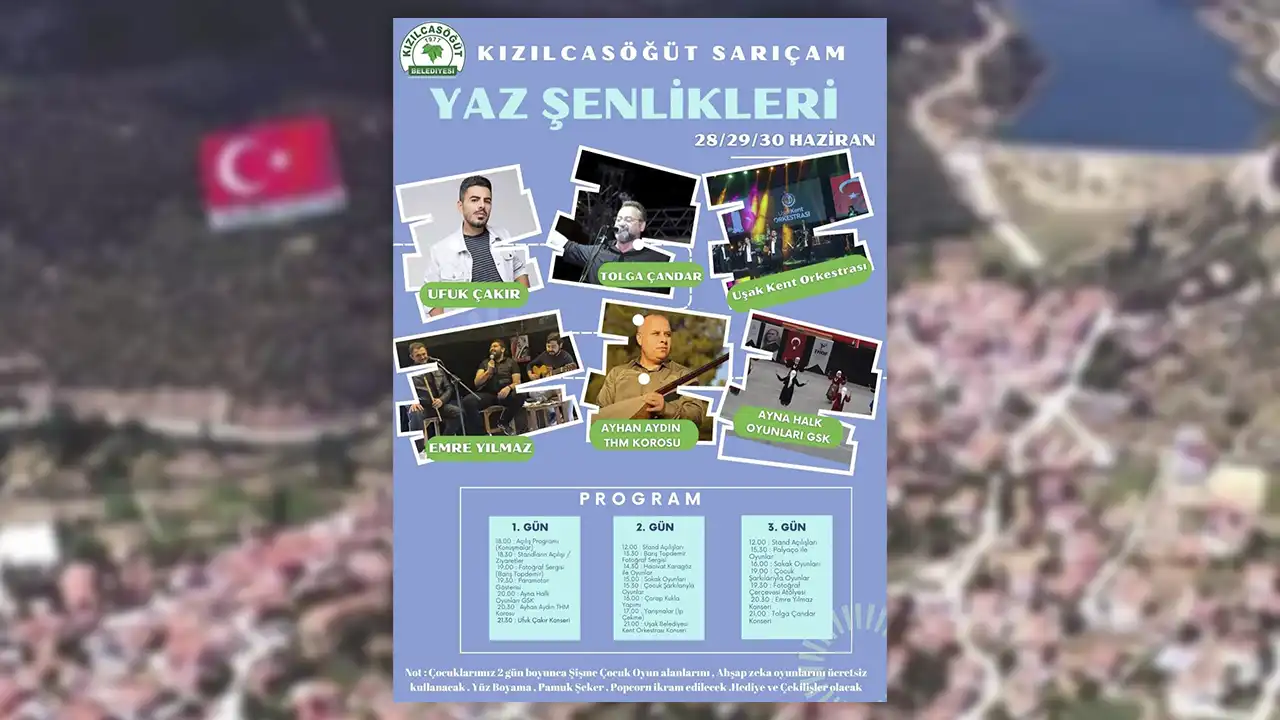 Uşak Kızılcasöğüt Sarıçam Yaz Şenlikleri Başlıyor..!
