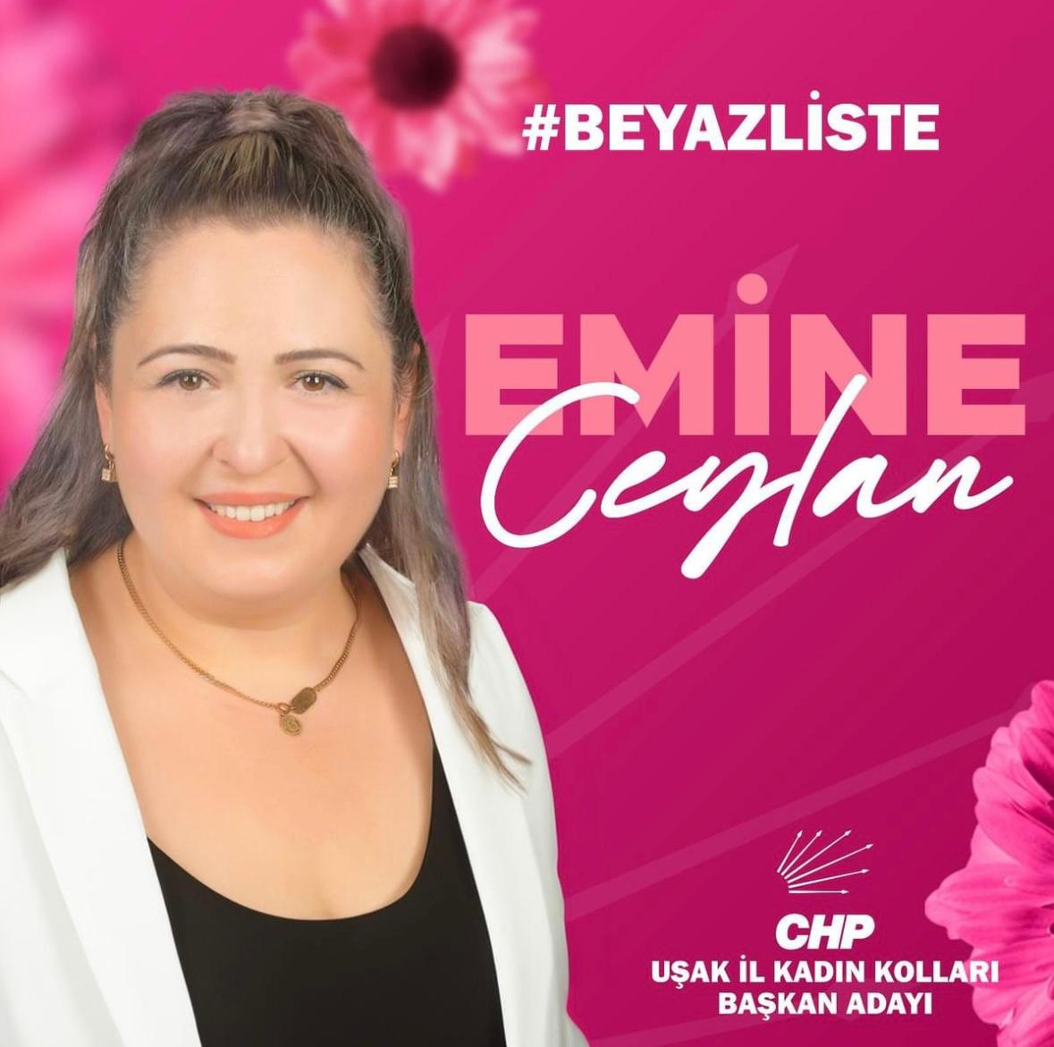 Emine Ceylan, CHP Uşak İl Kadın Kolları Başkanı Oldu