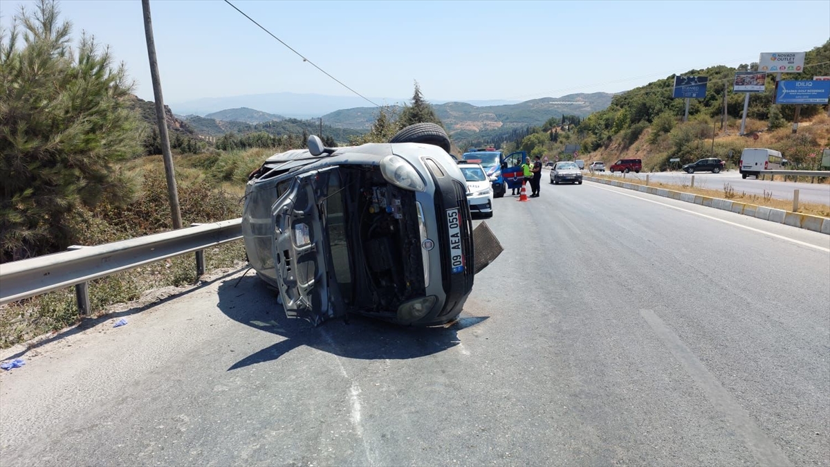Söke'de takla atan otomobildeki 4 kişi yaralandı