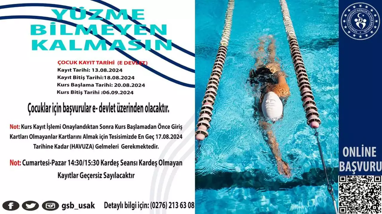 Uşak’ta Yüzme Bilmeyen Kalmasın