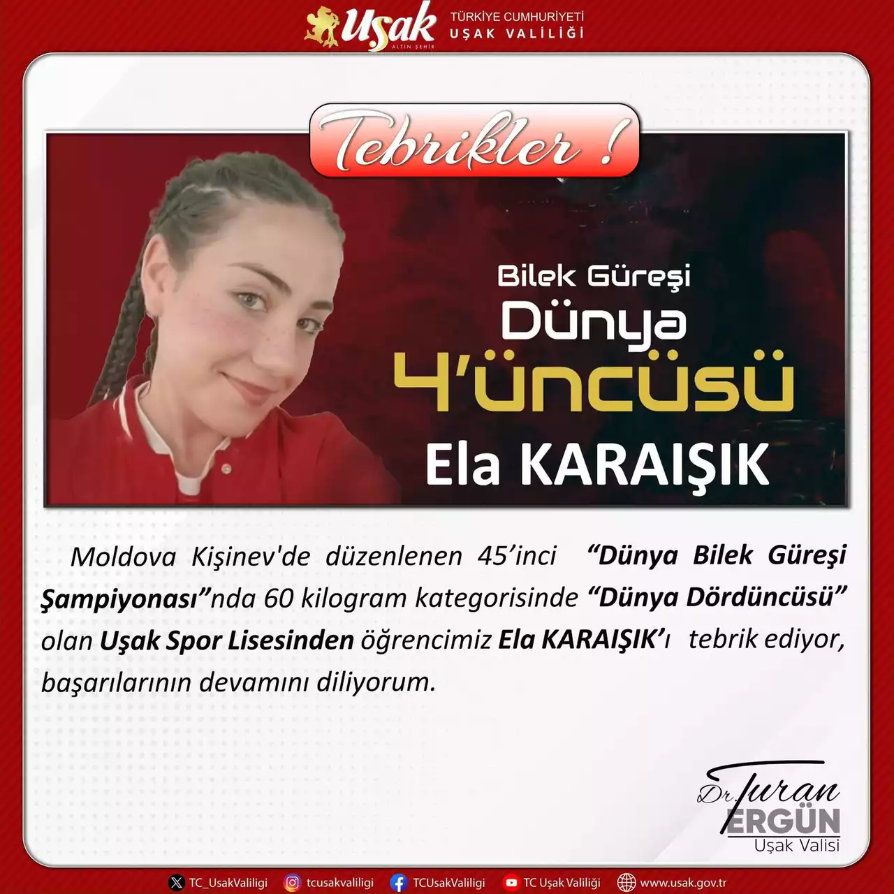 Uşaklı Ela’nın Bileği Bükülmedi