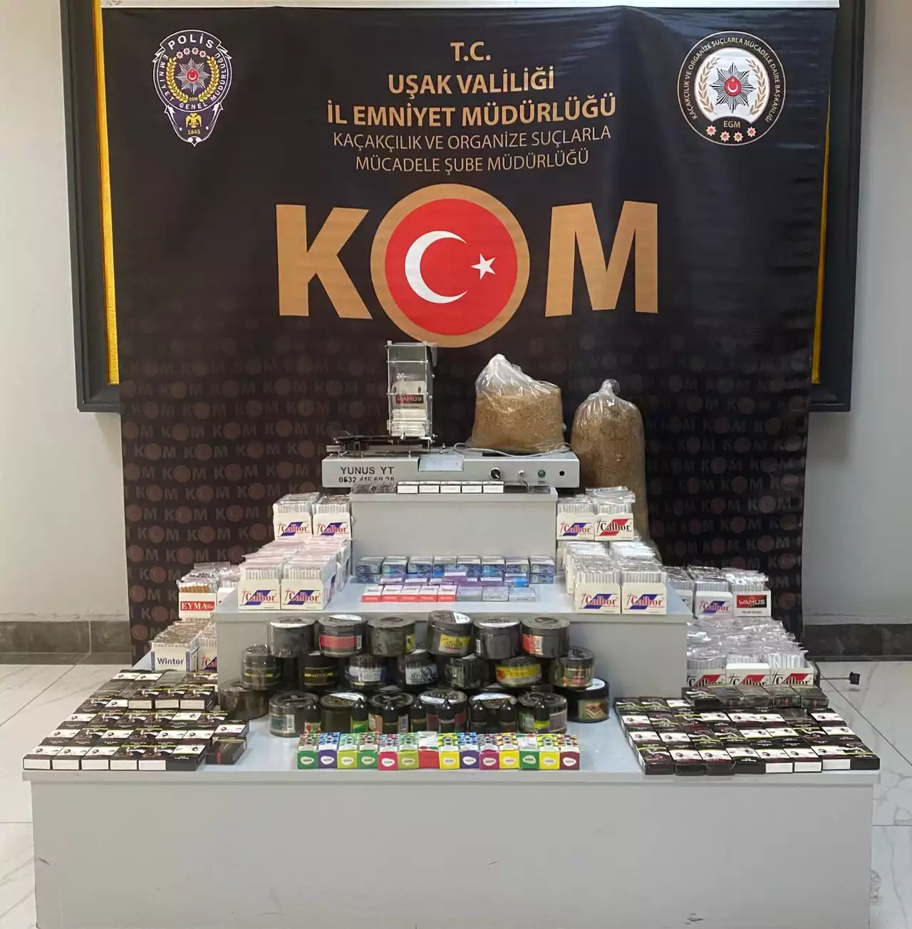 Uşak Emniyet Müdürlüğünden Kaçakçılara Darbe