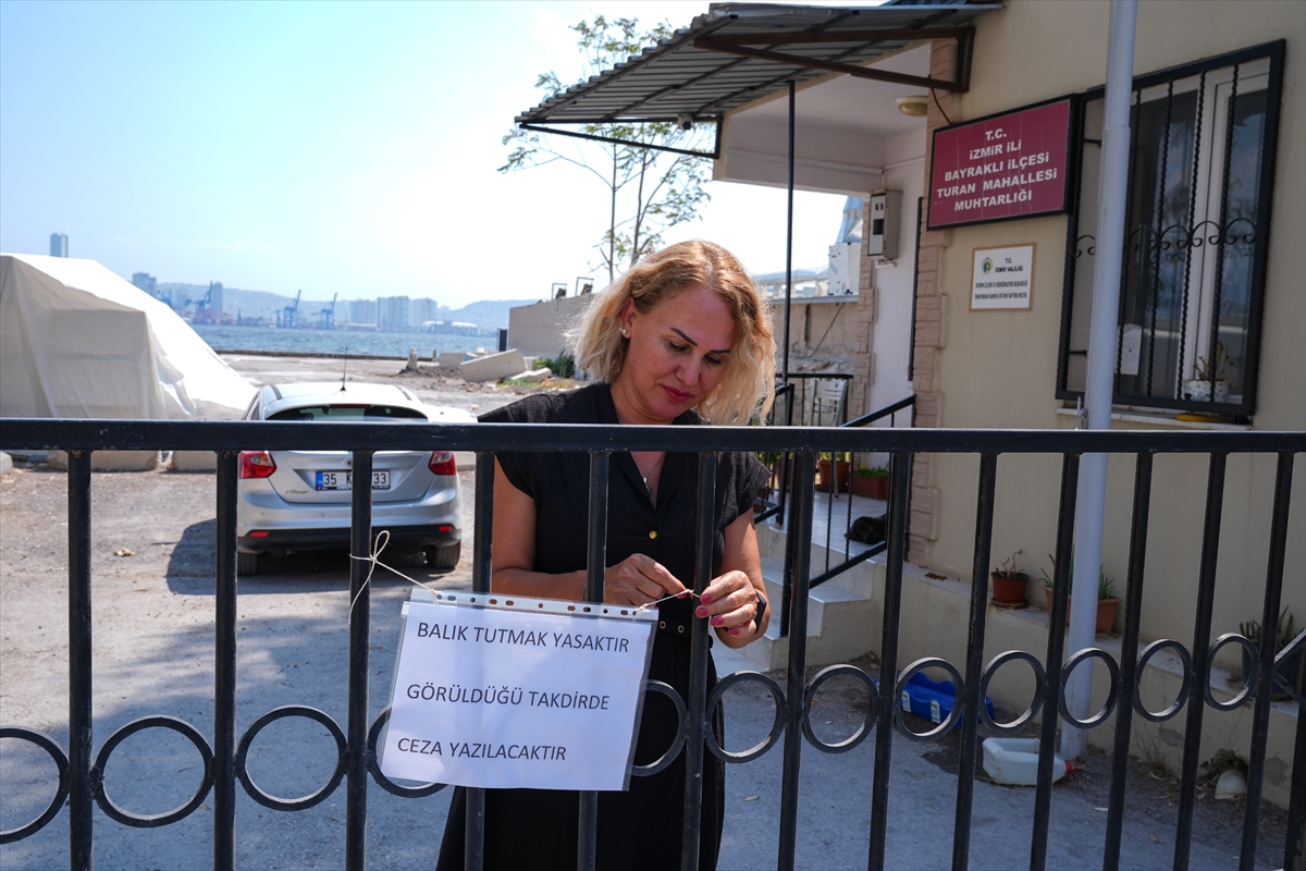 İzmir Körfezi'nde balık tutulmaması için uyarıcı afişler asıldı