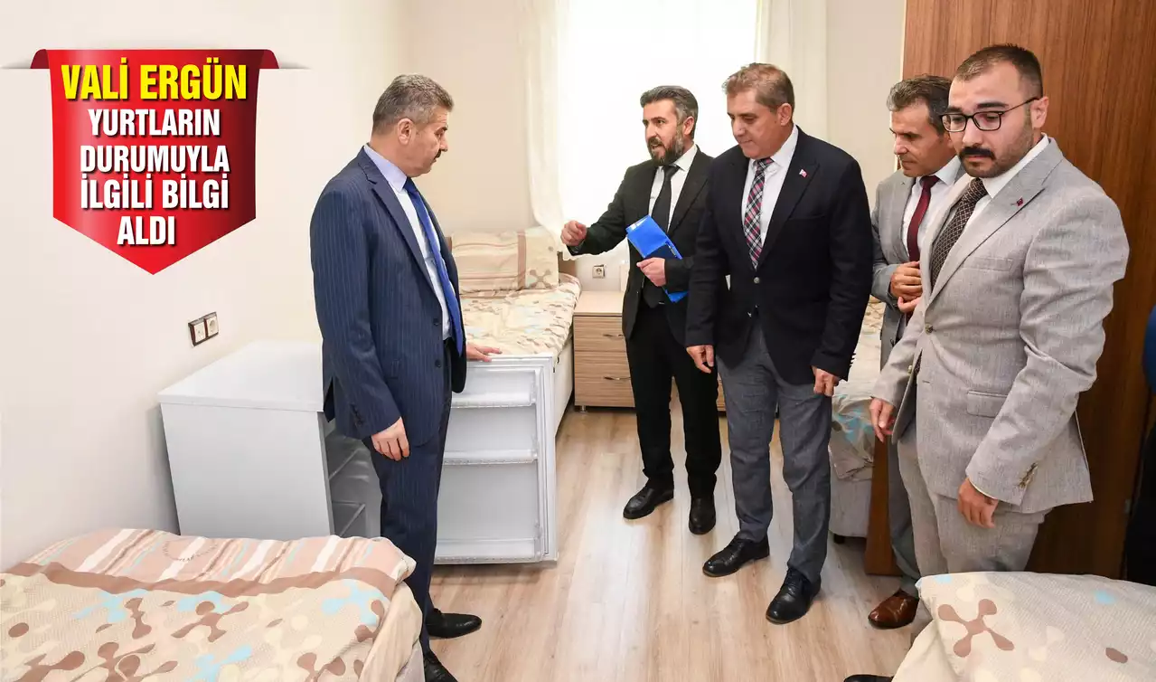 Vali Turan Ergün’den Öğrenci Yurtlarına İnceleme Ziyareti