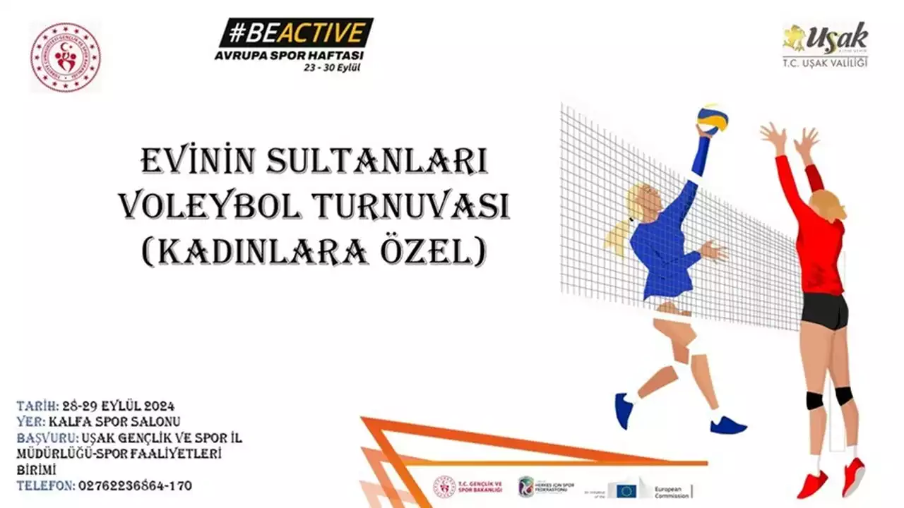 Uşak'ta Evinin Sultanları Voleybol Turnuvası Düzenleniyor