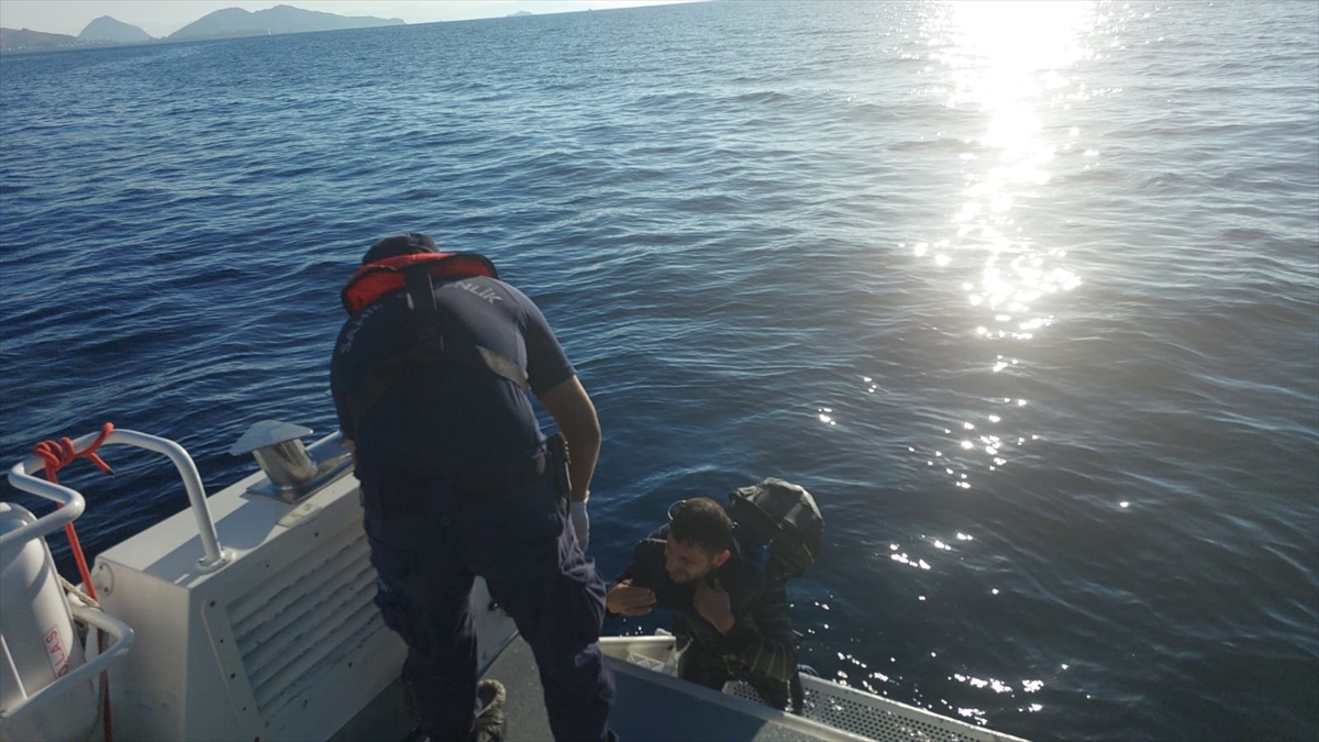 Bodrum'da yüzerek gitmeye çalışan düzensiz göçmen yakalandı