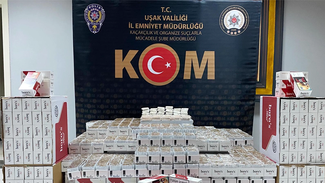 Uşak’ta 109 Bin 300 Adet Kaçak Makaron Ele Geçirildi