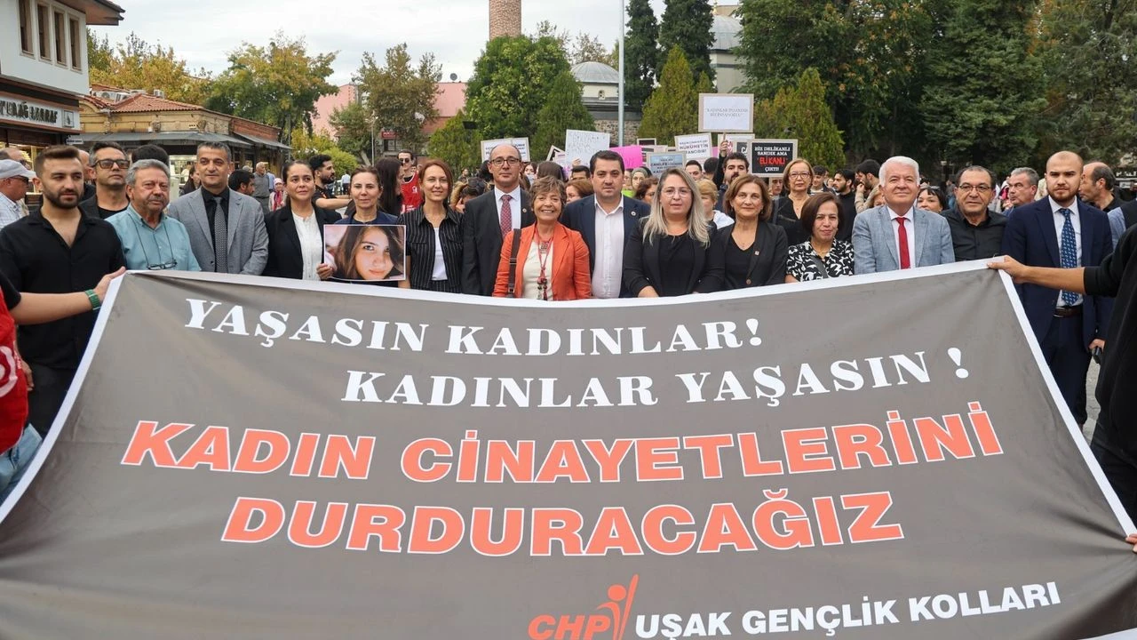 Kadın Cinayetlerine Karşı Uşak’ta ‘Adalet’ Yürüyüşü
