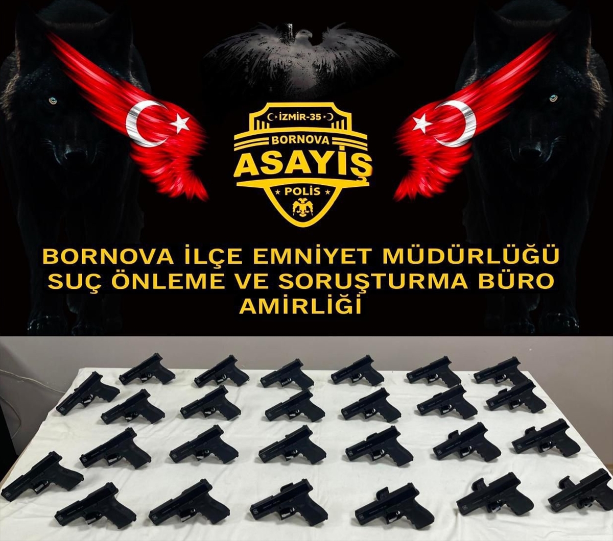 İzmir'de yasa dışı silah ticareti operasyonunda 26 tabanca ele geçirildi