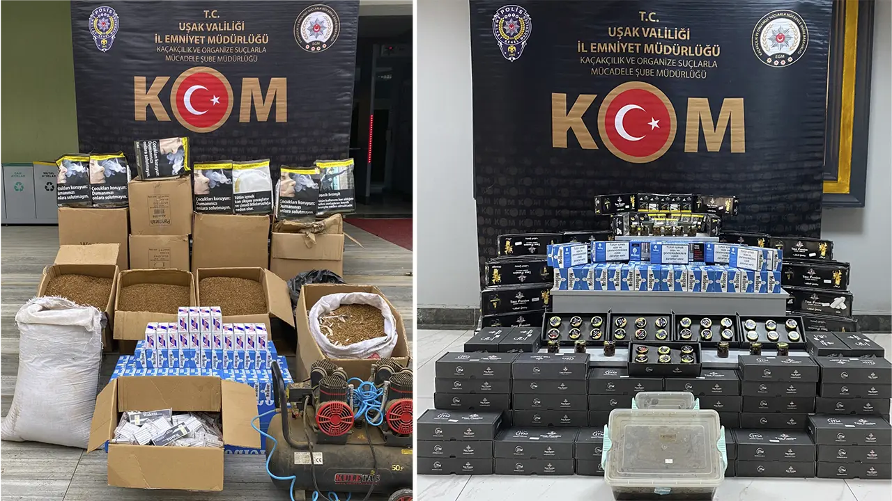 Uşak’ta Kaçak Tütün Deposu Çökertildi! Polis'ten Suçüstü!