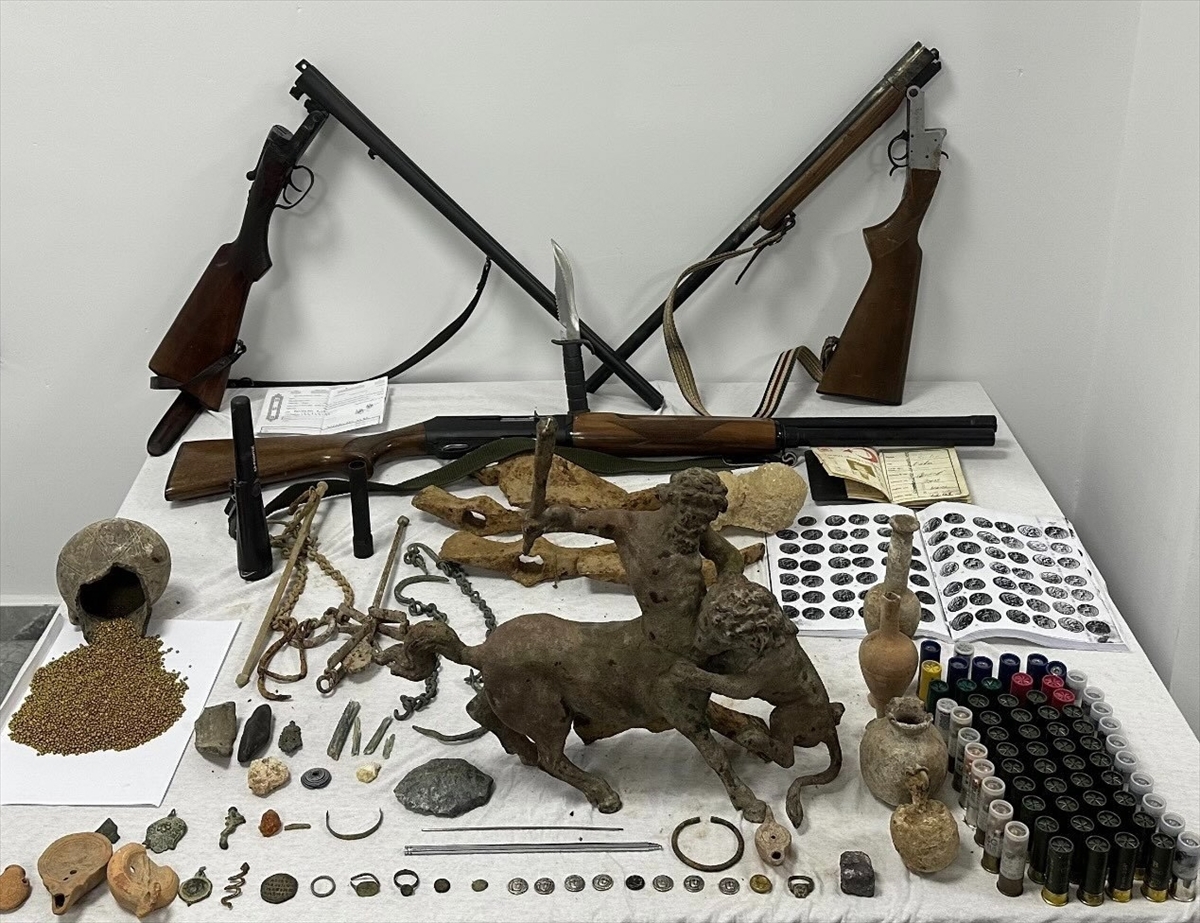 Denizli'de tarihi eser operasyonunda 2 şüpheli yakalandı
