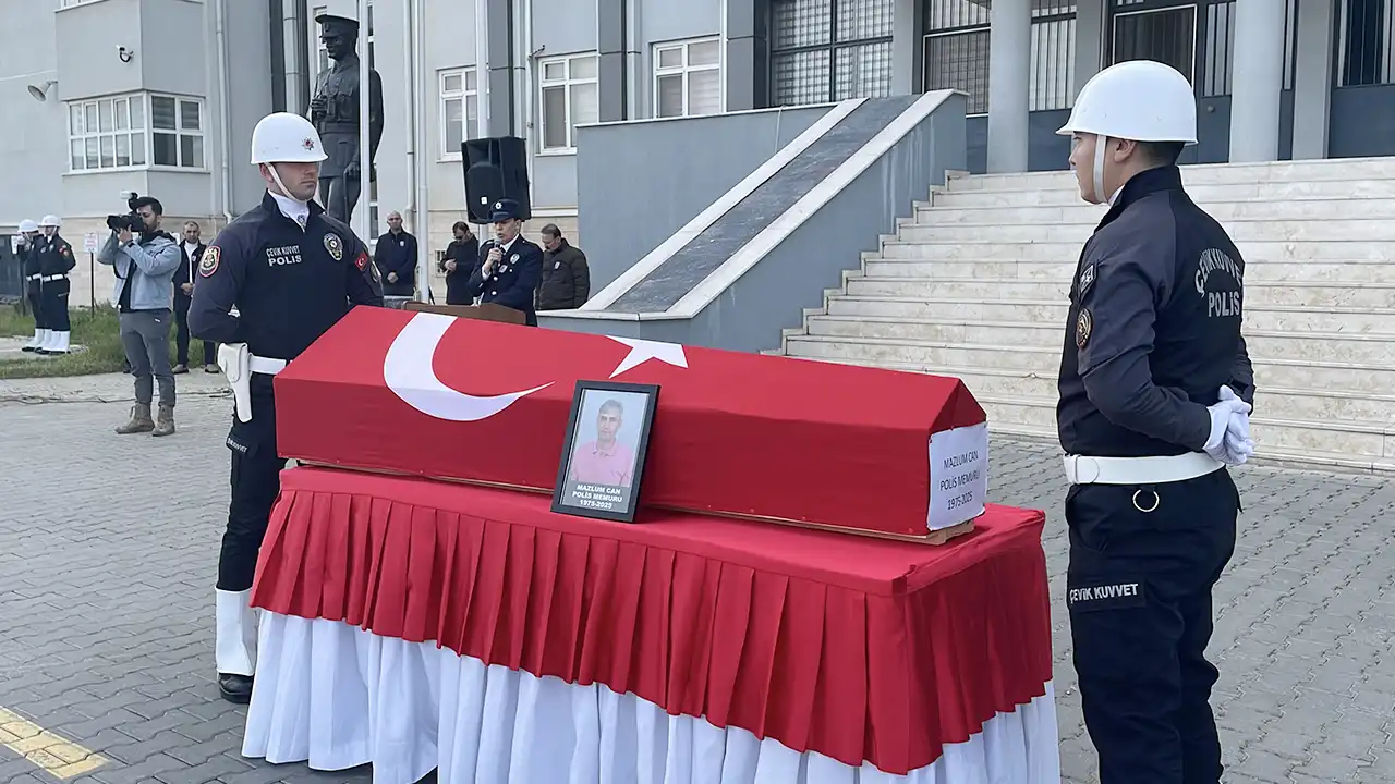 Aydın'da görev başında vefat eden polis memuru için tören düzenlendi