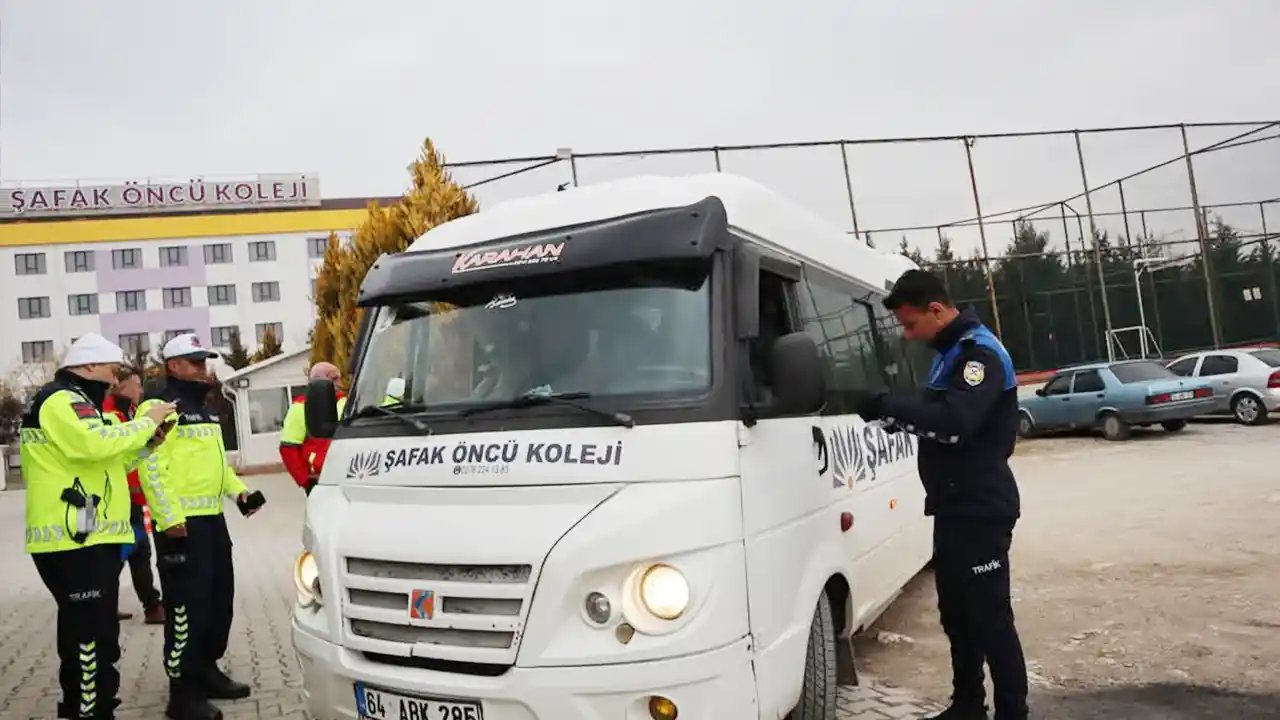 Uşak’ta Özel Okul Servislerine Denetim Uygulandı