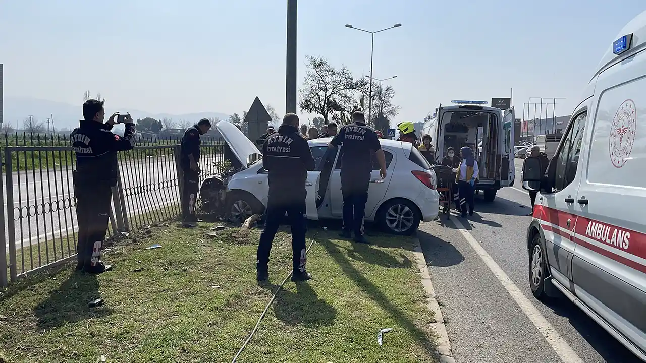 Efeler'de refüje çıkan otomobildeki 1 kişi yaralandı
