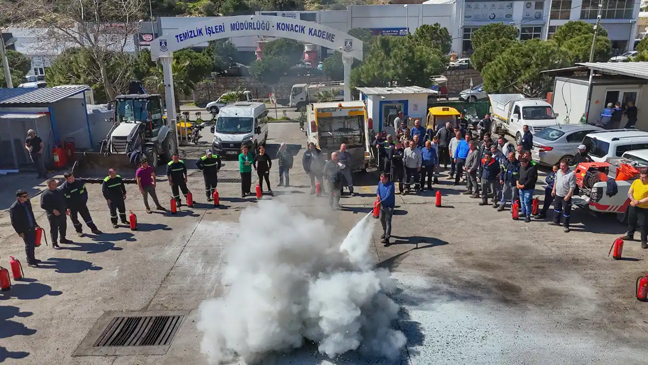 Bodrum'da belediye personeline "Yangına İlk Müdahale Eğitimi" verildi