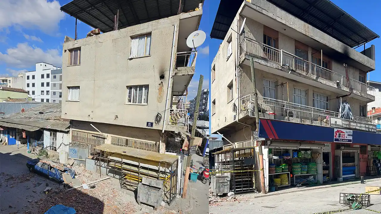 İzmir'de kuvvetli rüzgarda yıkılan duvar, otomobilde hasara neden oldu